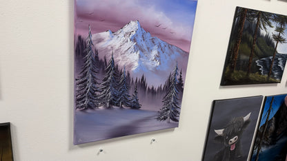 Painting #2658 - 20x24" Canvas - Winter Landscape painted 10-22-26