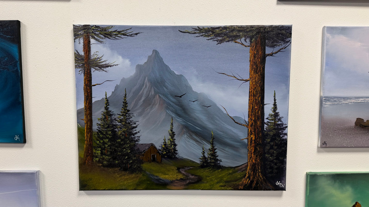Painting #2584 - 22x28" Canvas - Mountain Landscape by Josh and Dani painted 9-5-26