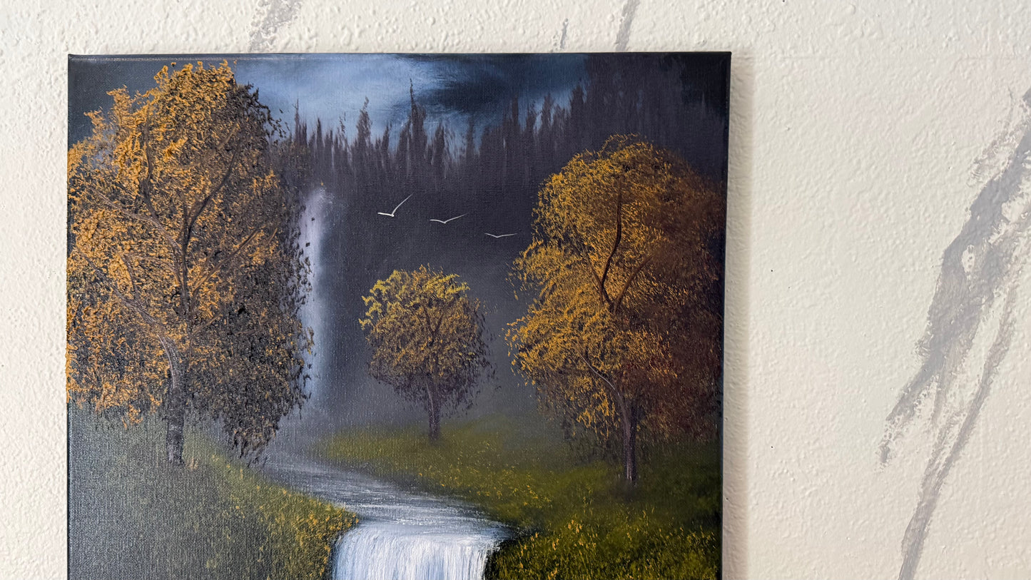 Painting #2340 - 16x20" Canvas - Orchard Falls painted 3-17-26