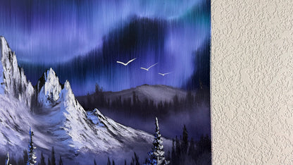 Painting #2498 - 16x20" Canvas - Night Mountain Landscape painted 6-30-26