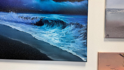 Painting #2541 - 22x28" Canvas - Night Seascape painted 8-6-26