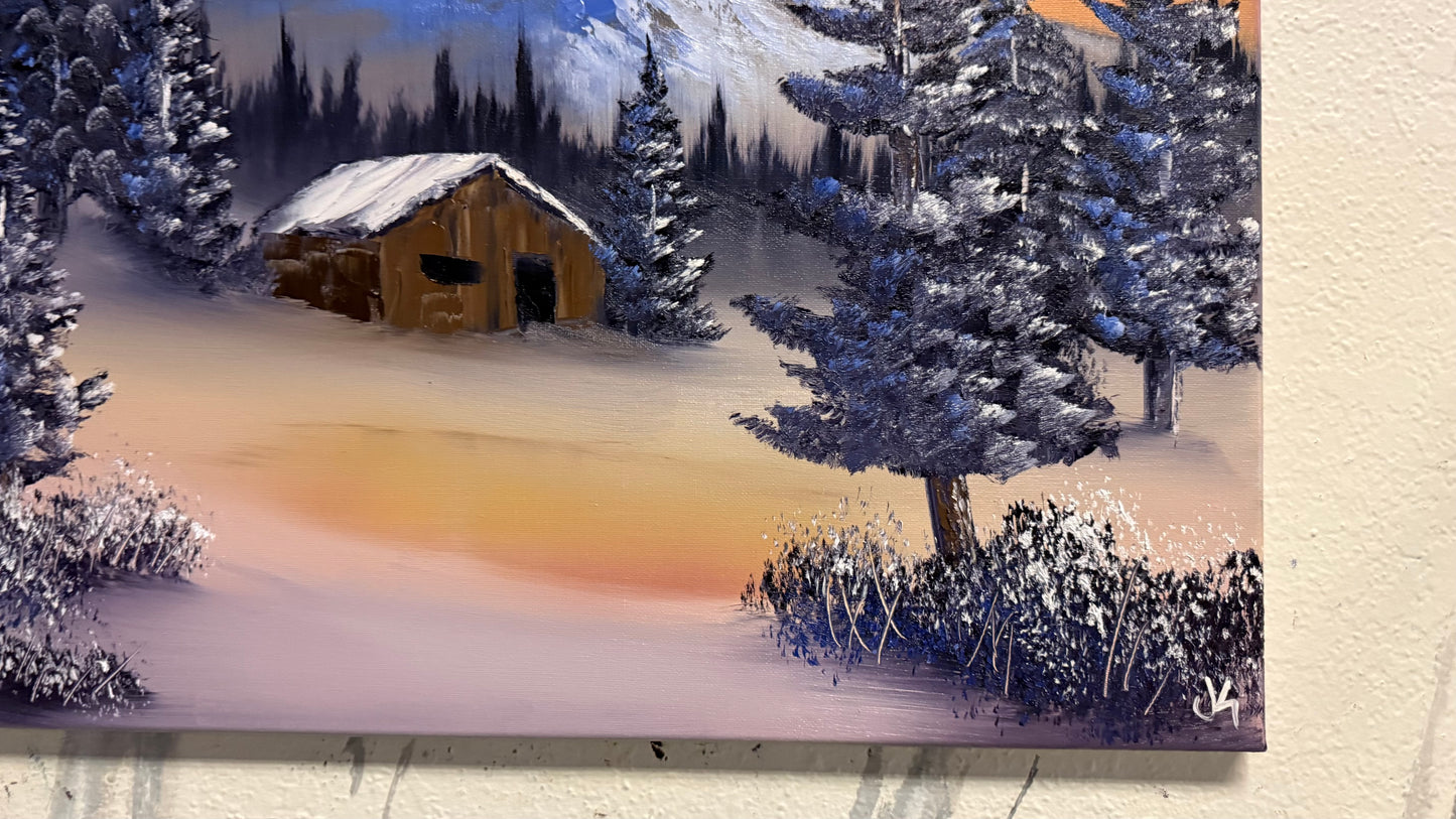 Painting #2134 - 18x24" Canvas - Mountain Landscape painted 11-6-25