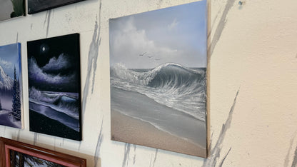 Painting #2336 - 16x20" Canvas - Crashing Wave Seascape painted 3-15-26