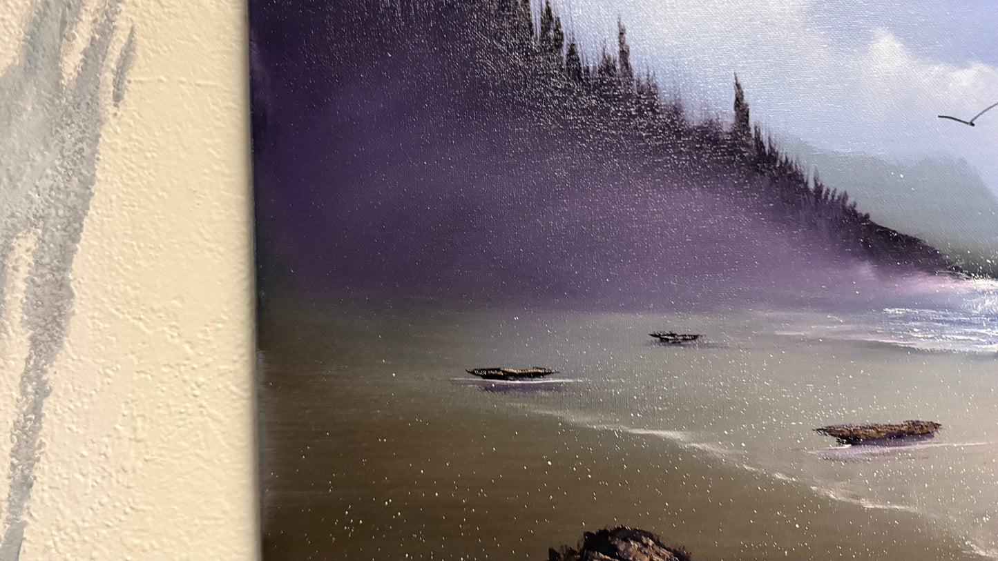 Painting #2197 - 16x20" Canvas - Oregon Coast Seascape painted 12-21-25