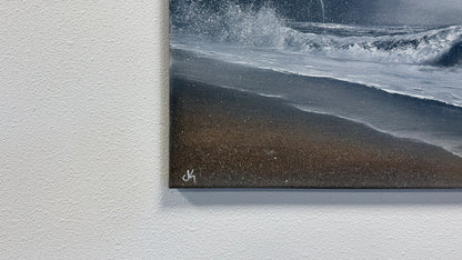 Painting #2591 - 16x20" Canvas - Thunderstorm Seascape painted 9-9-26