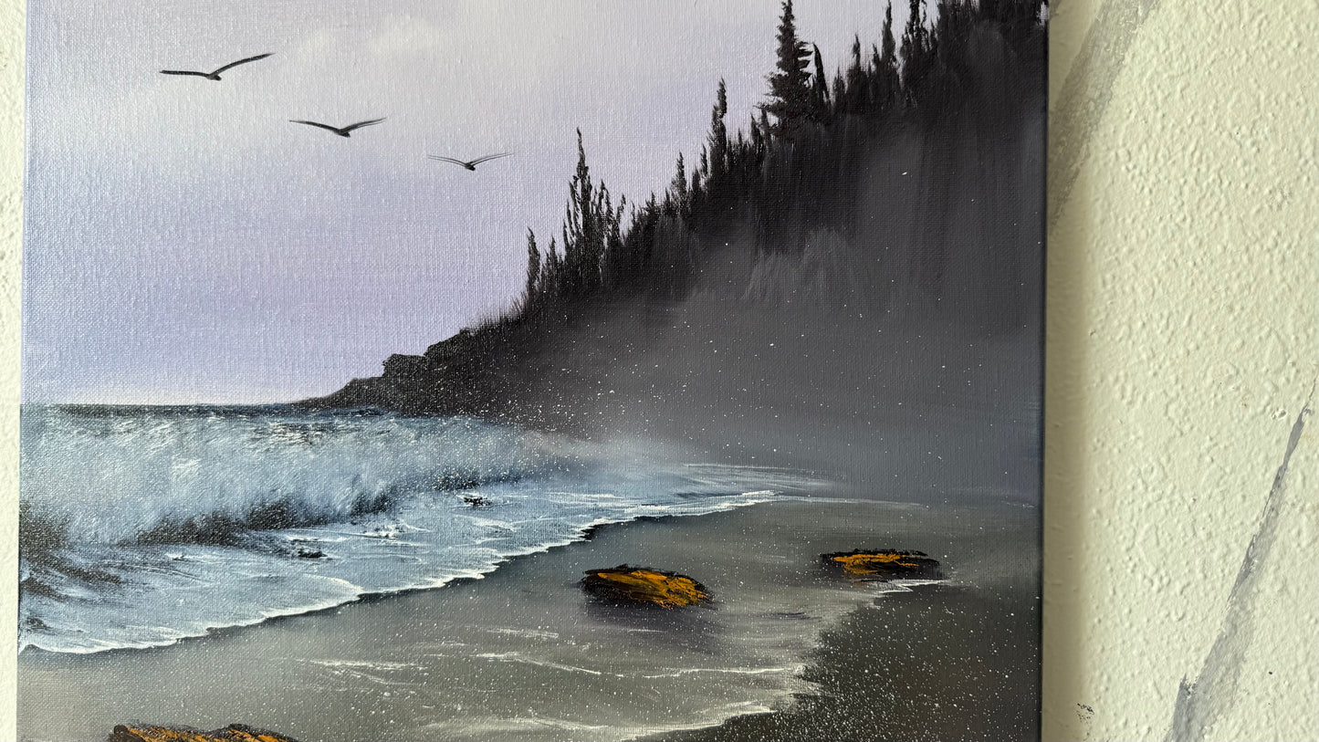 Painting #2465 - 16x20" Canvas - Oregon Coast painted 5-29-26