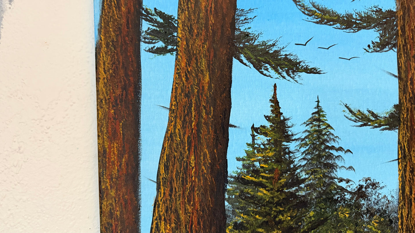 Painting #2327 - 16x20" Canvas - Acrylic Forest painted 3-9-26