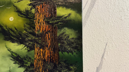 Painting #2490 - 16x20" Canvas - Forest Full Moon painted 6-19-26