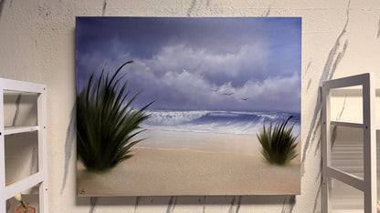 Painting #2192 - 24x30" Canvas - Dune Grass Seascape painted 12-18-25