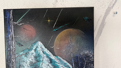 Painting #2249 - 16x20" Canvas - Space Mountain painted 1-21-26