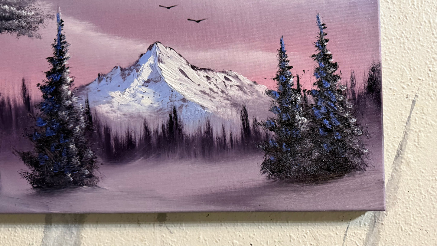 Painting #2453 - 16x20" Canvas - Sunrise Winter Landscape painted 5-22-26