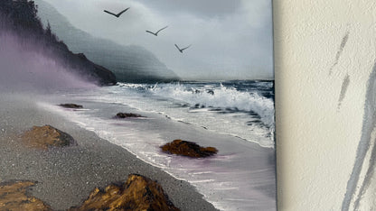 Painting #2070 - 16x20" Canvas - Heceta Beach Seascape painted 9-22-25