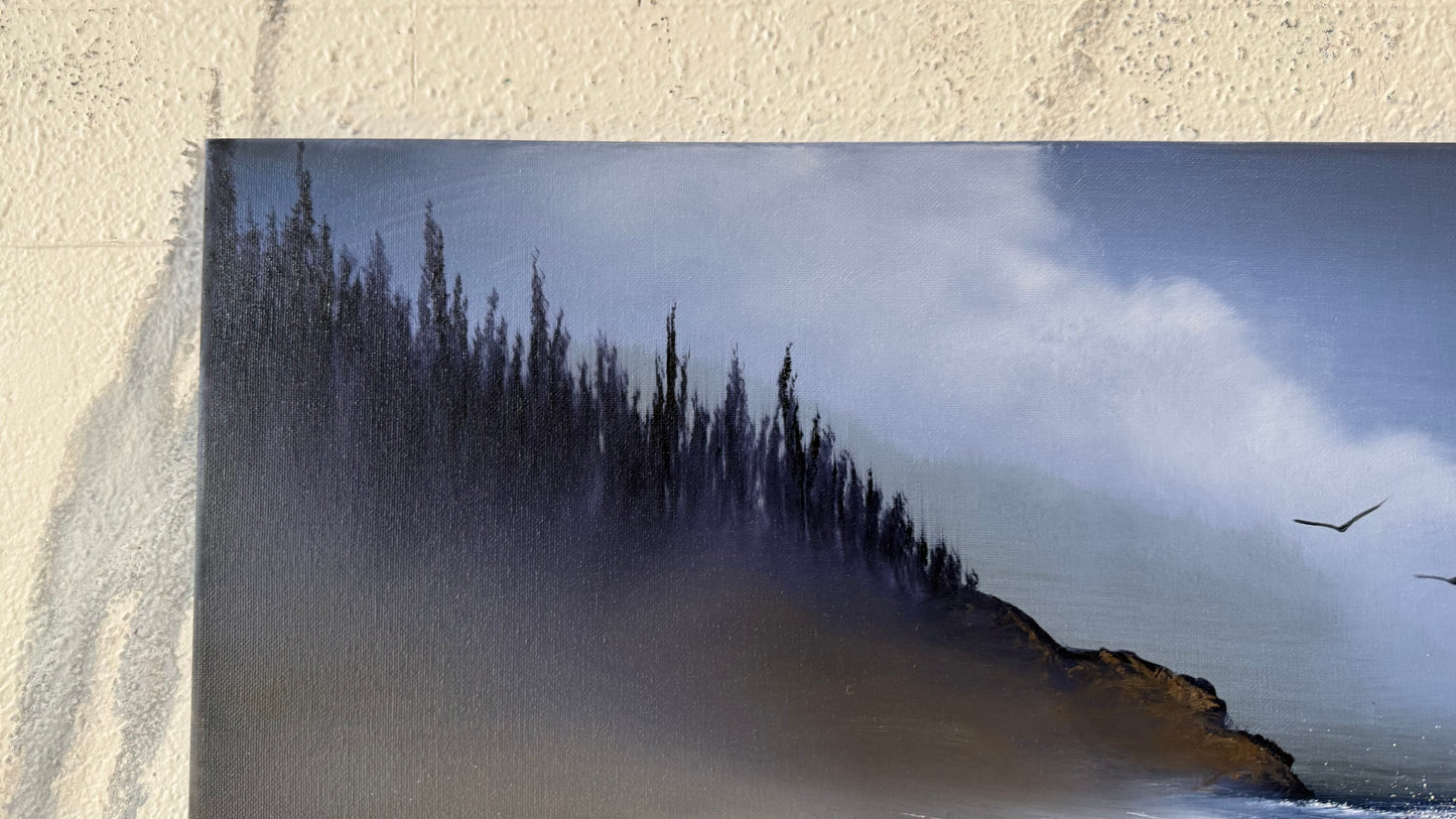 Painting #2133 - 18x24" Canvas - Oregon Seascape painted 11-3-25