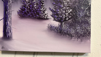 Painting #2233 - 20x24" Canvas - Winter Landscape painted 1-11-26