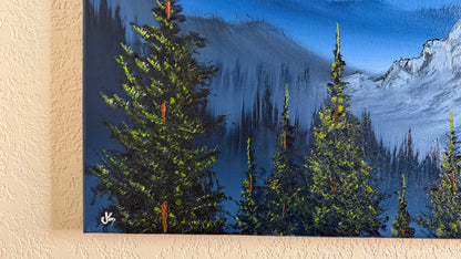 Painting #2514 - 20x24" Canvas - Rolling Hills Mountain Landscape painted 7-13-26