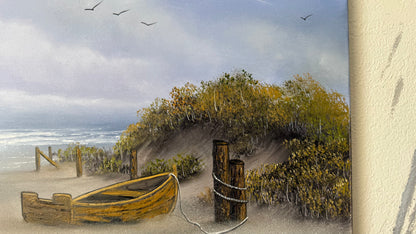 Painting #2425 - 18x24" Canvas - Old Boat Seascape painted 5-4-26