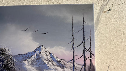 Painting #2257 - 18x24" Canvas - Winter Landscape painted 1-25-26