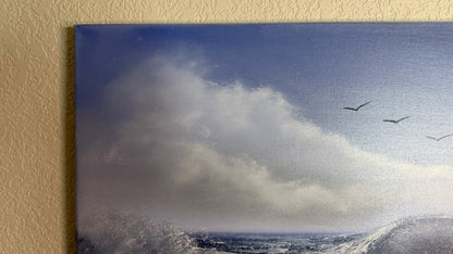 Painting #2506 - 16x20" Canvas - Ocean Crashing Wave Seascape painted 7-7-26