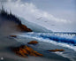 Painting #2461 - 16x20" Canvas - Oregon Coast painted 5-27-26