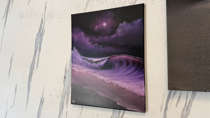 Painting #2492 - 16x20" Canvas - Purple Seascape painted 6-20-26