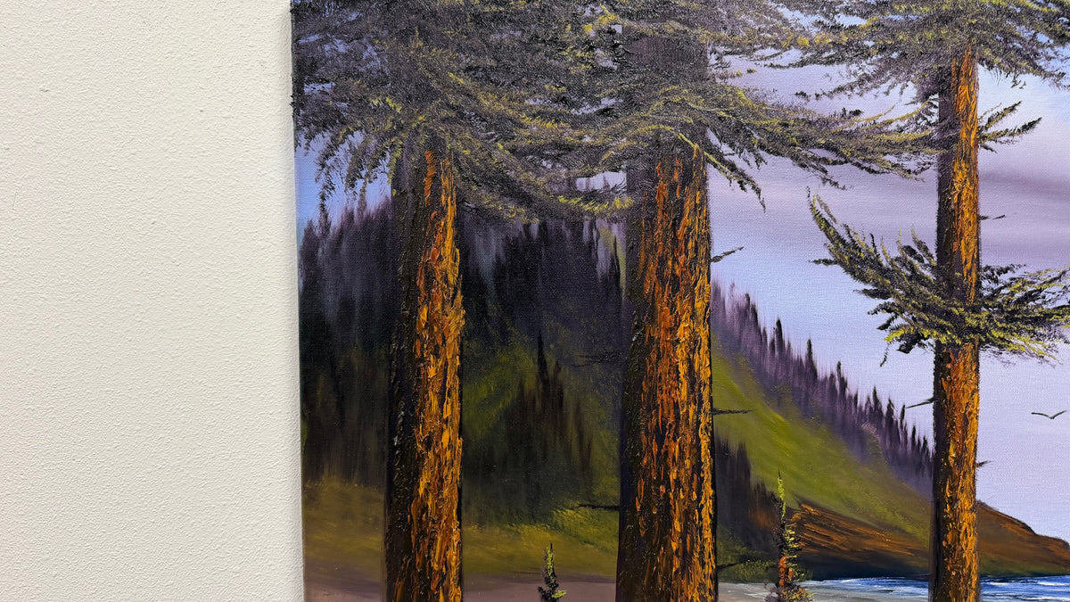 Painting #2646 - 20x24" Canvas - Pacific Northwest Seascape painted 10-12-26