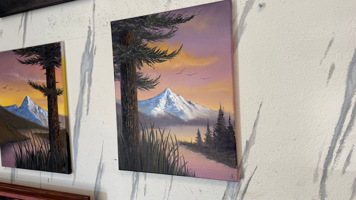 Painting #2361 - 16x20" Canvas - Mountain Landscape painted 3-28-26