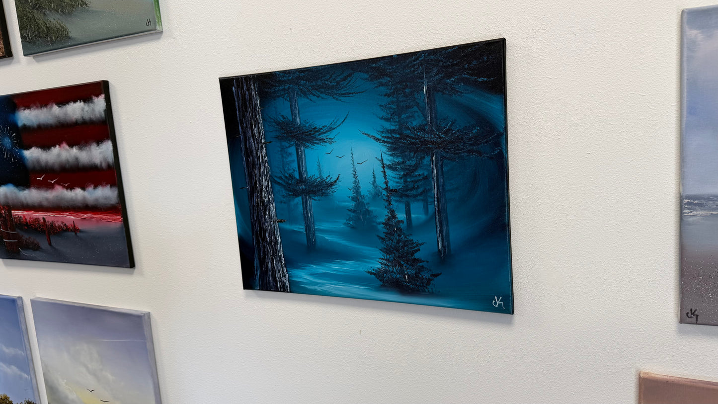 Painting #2555 - 16x20" Canvas - Fantasy Forest Landscape painted 8-18-26