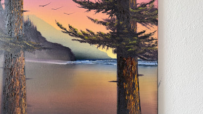 Painting #2400 - 16x20" Canvas - Oregon Coast Seascape painted 4-19-26