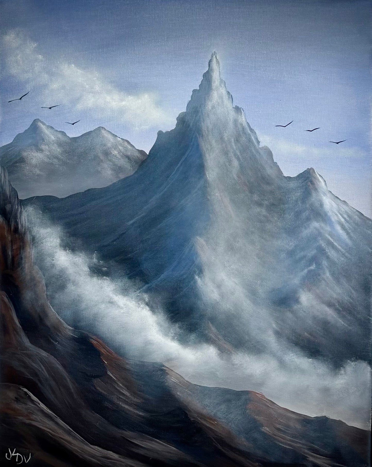 Painting #2572 - 22x28" Canvas - Josh and Dani Mountain Landscape painted on 8-29-26