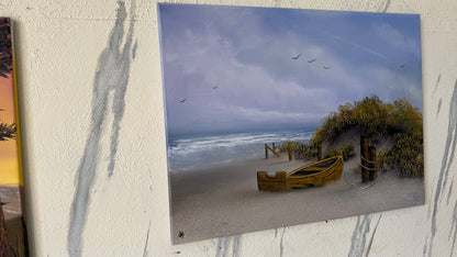 Painting #2425 - 18x24" Canvas - Old Boat Seascape painted 5-4-26