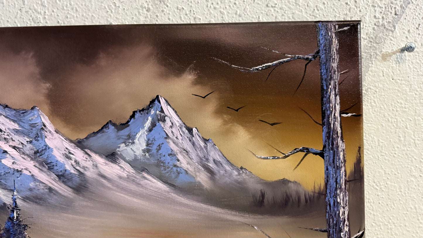 Painting #2259 - 16x20" Canvas - Mountain Landscape painted 1-28-26
