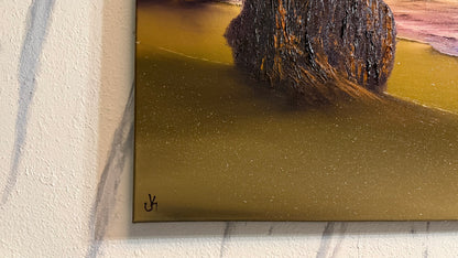 Painting #2478 - 20x24" Canvas - Sunset Oregon Coast Seascape painted 6-5-26