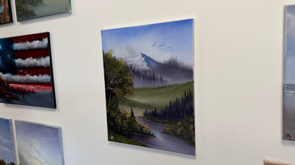 Painting #2554 - 16x20" Canvas - Summer Mountain Landscape painted 8-18-26