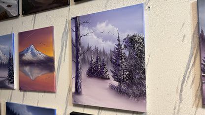 Painting #2233 - 20x24" Canvas - Winter Landscape painted 1-11-26