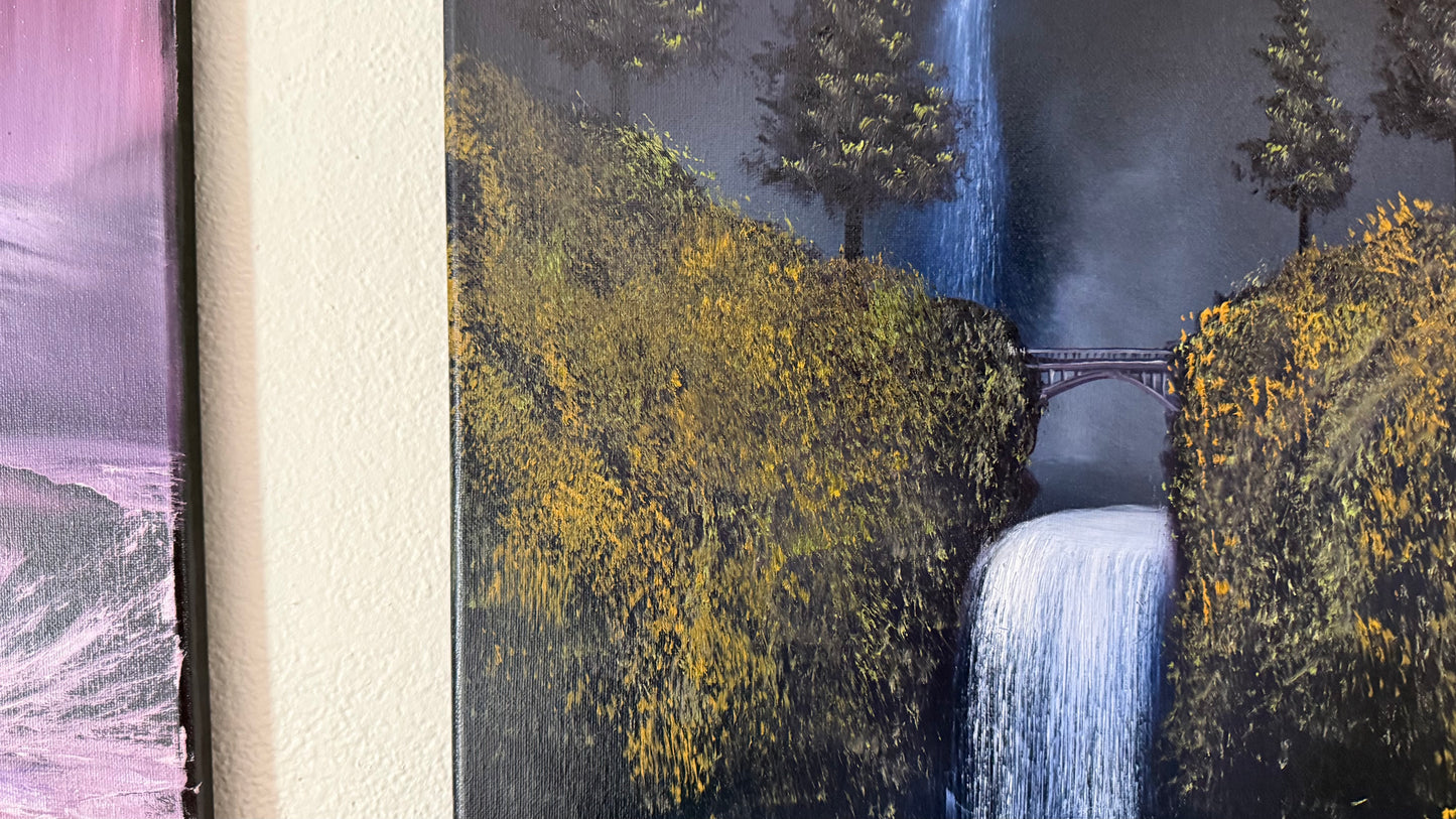 Painting #2332 - 16x20" Canvas - Multnomah Falls painted 3-13-26