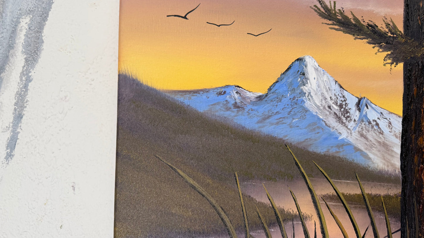 Painting #2357 - 16x20" Canvas - Mountain River Landscape painted 3-26-26