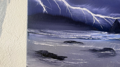 Painting #2153 - 16x20" Canvas - Night Seascape painted 11-18-25