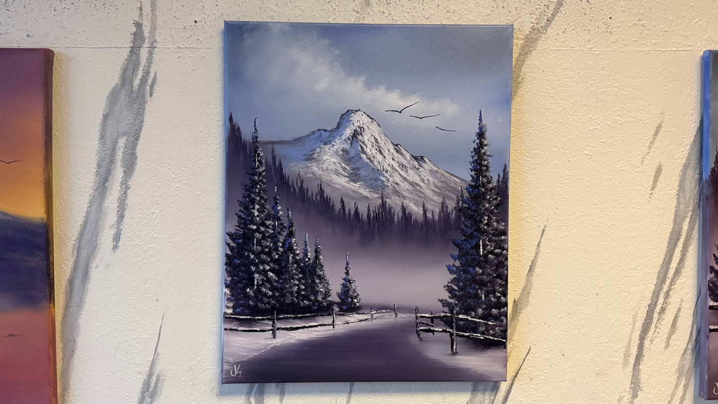 Painting #2216 - 16x20" Canvas - Road to Mt Hood painted 1-2-26