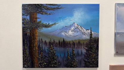 Painting #2535 - 20x24" Canvas - Mountain Lake Landscape painted 7-31-26