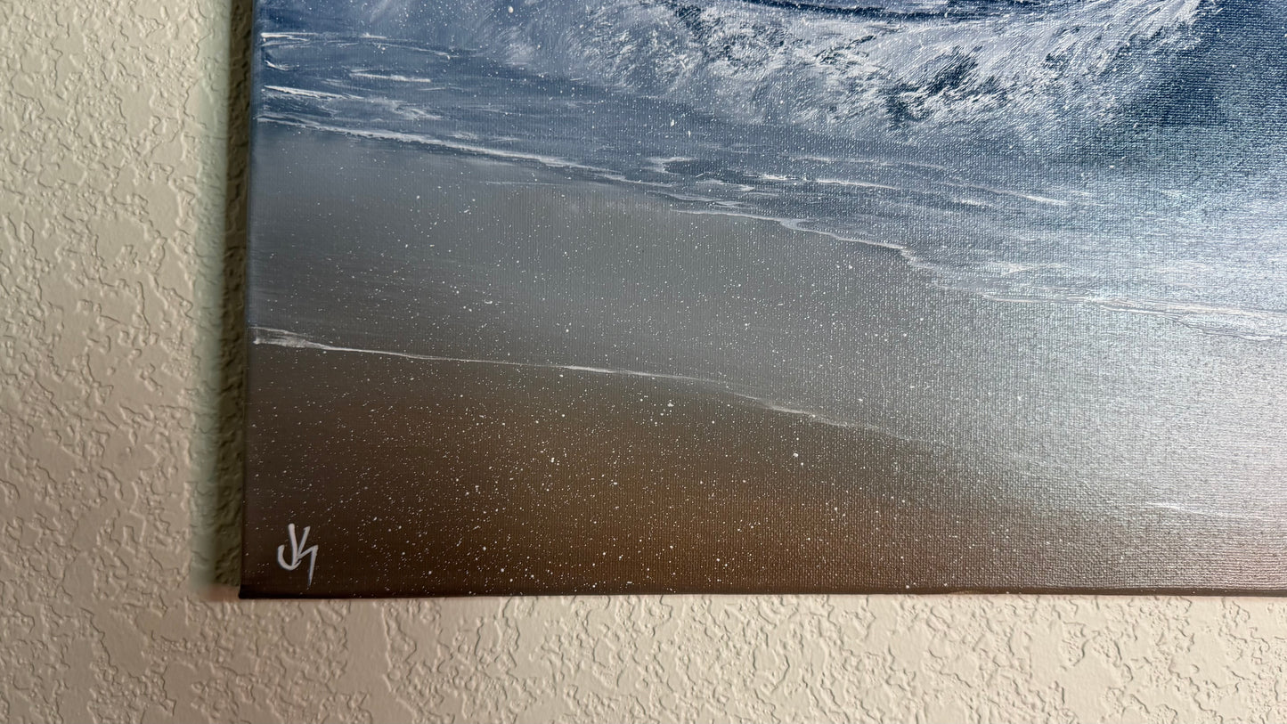 Painting #2506 - 16x20" Canvas - Ocean Crashing Wave Seascape painted 7-7-26