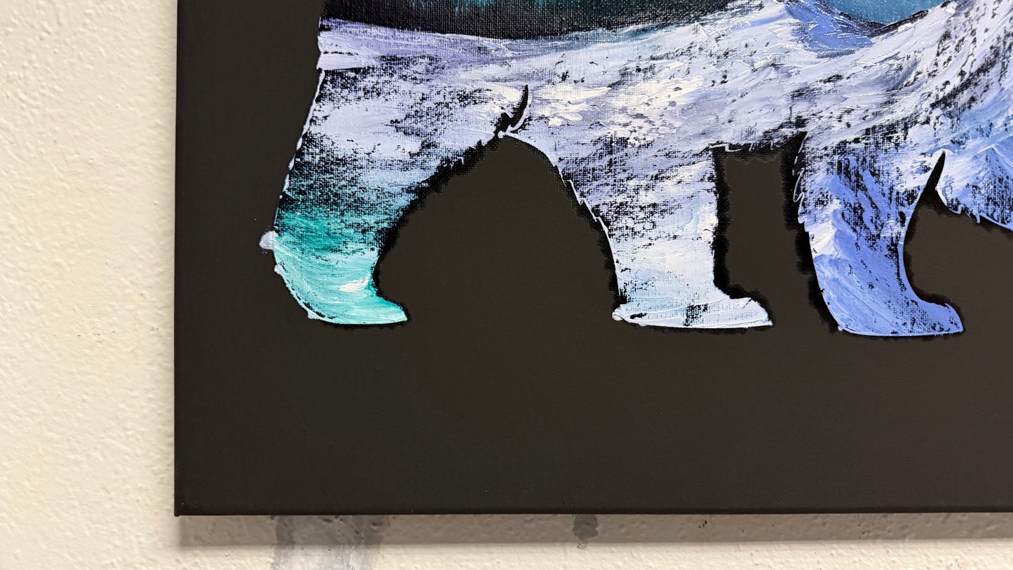 Painting #2030 - 16x20" Canvas - Grizzly Bear Landscape painted 8-30-25