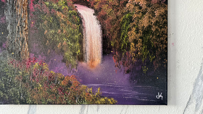Painting #1986 - 20x24" Canvas - Foret Waterfall painted 8-9-25