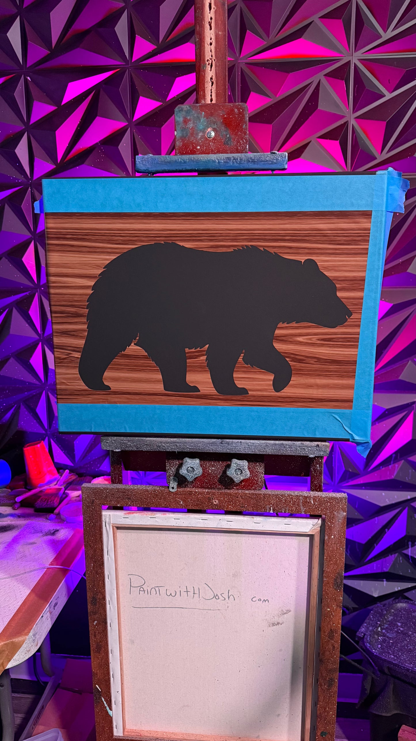 Painting #2030 - 16x20" Canvas - Grizzly Bear Landscape painted 8-30-25