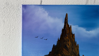 Painting #1957 - 20x24" Canvas - Rocky Seascape painted 7-24-25