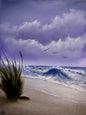 Painting #2166 - 18x24" Canvas - Cattails Seascape painted 11-30-25
