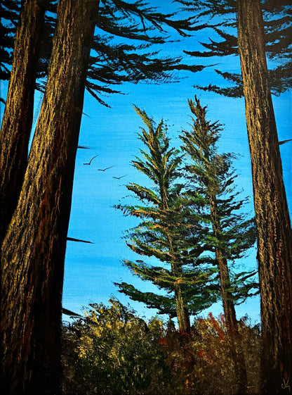 Painting #2307 - 18x24" Canvas - Acrylic Forest painted 2-26-26