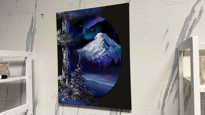 Painting #2033 - 16x20" Canvas - Northern Lights Seascape painted 9-1-25