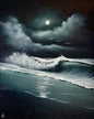 Painting #2329 - 16x20" Canvas - Crashing Waves Seascape painted 3-10-26