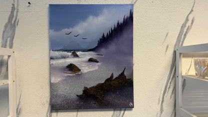Painting #2045 - 16x20" Canvas - Oregon Coast Seascape painted 9-8-25