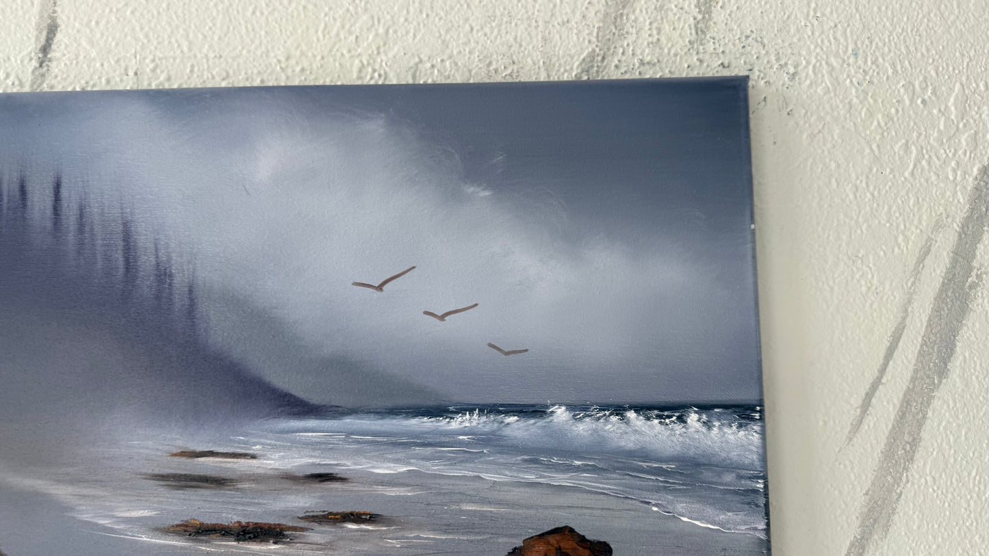 Painting #2002 - 16x20" Canvas - Oregon Coast Seascape painted 8-17-25